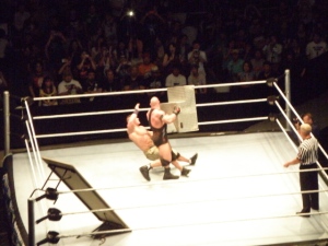 Cena vs. Ryback for the WWE Title in a tables match... and yes, the steel stairs came into play!